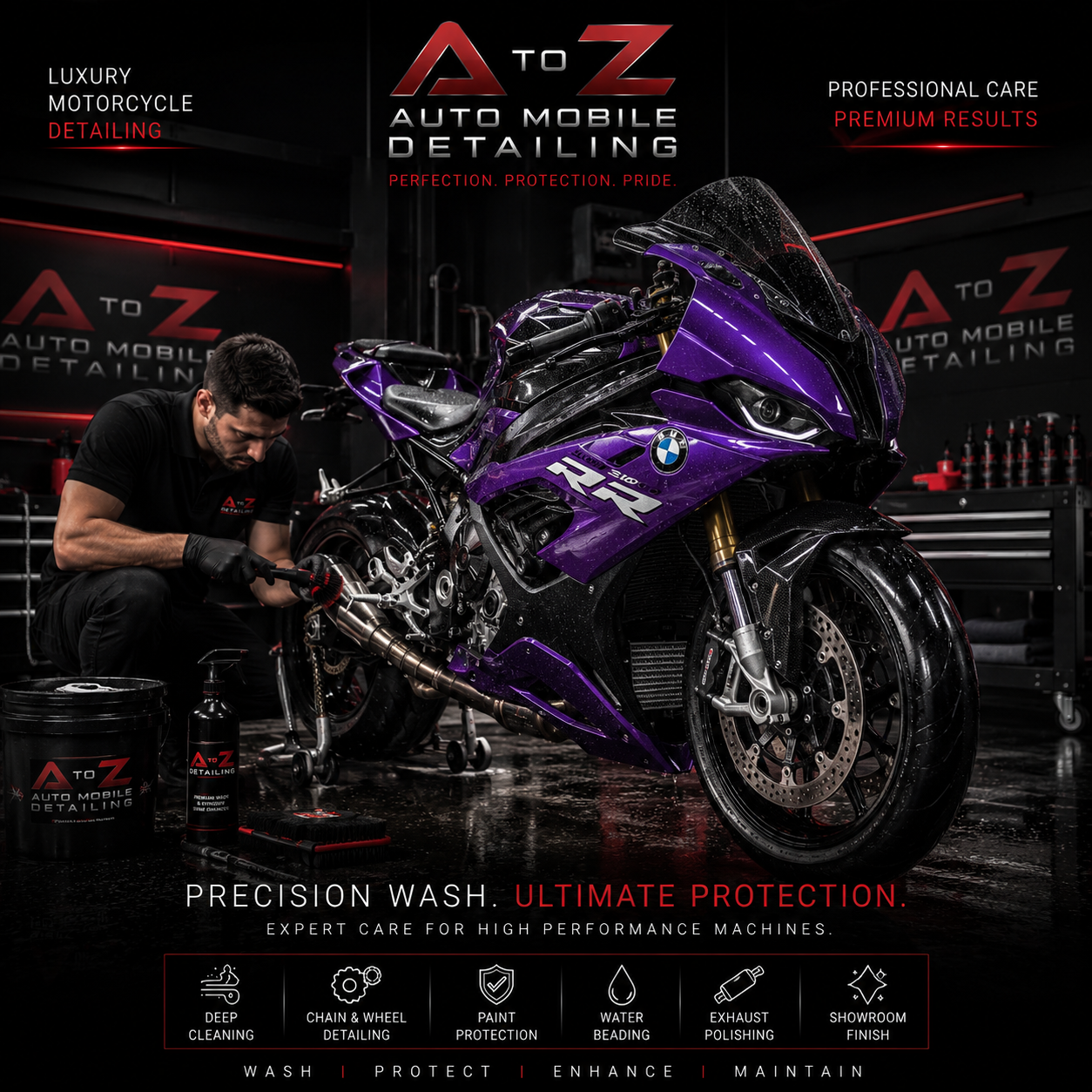 Premium Wash Motorcycle